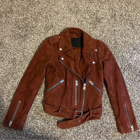 ALLSAINTS Balfern Suede Biker Jacket - Picture 7 of 15